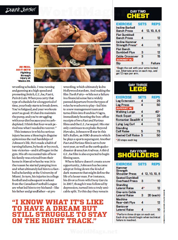 Dwayne Johnson featured in September issue of Muscle & Fitness magazine ...